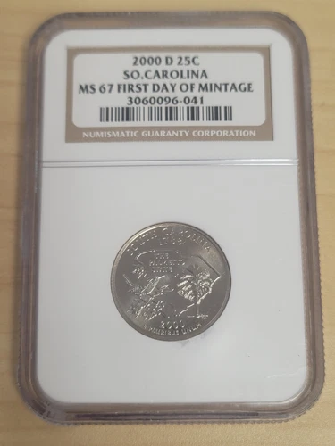 2000 D 25C So. Carolina NGC MS 67 First Day of Mintage Quarter