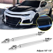 Adjust 10"-13" Stabilizer Bumper Diffuser Silver Strut Rod Bars For Chevy Camaro