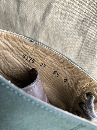 Grenson Mens Brown Leather & Green Canvas Boots Size UK 8.5 G || US 9.5 - Picture 11 of 11