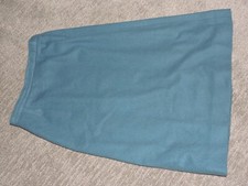VTG teal Wool Skirt A-line back zip SZ 10 lined kick pleat midi skirt W28/L28