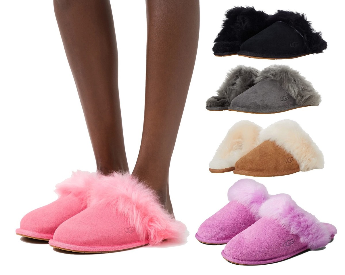 New Women's Shoes UGG Scuff Sis Soft Slippers Shoes Black Chestnut