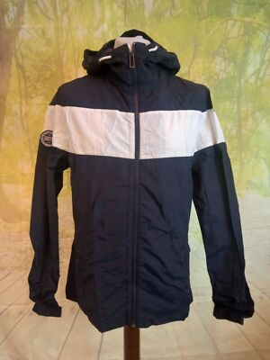 Superdry Premium Goods black white 100% cotton Jacket. UK men's size Large
