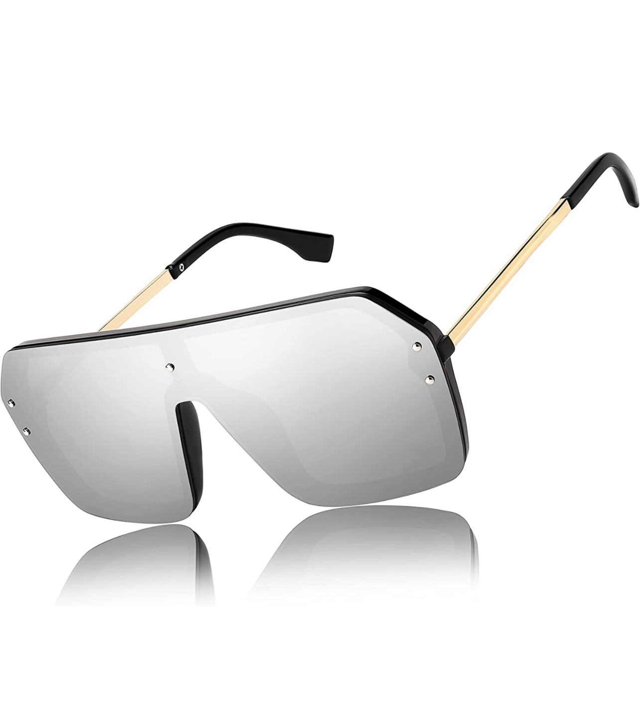 Fashion Women Frame Pink Mirror Eye Wear Shield Oversized Bi