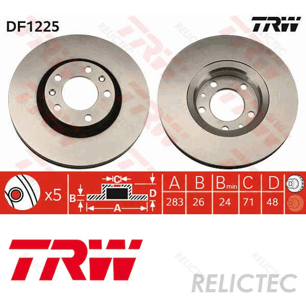 Front Brake Disc for Citroen Peugeot:XM,605,407 95661813 96099616
