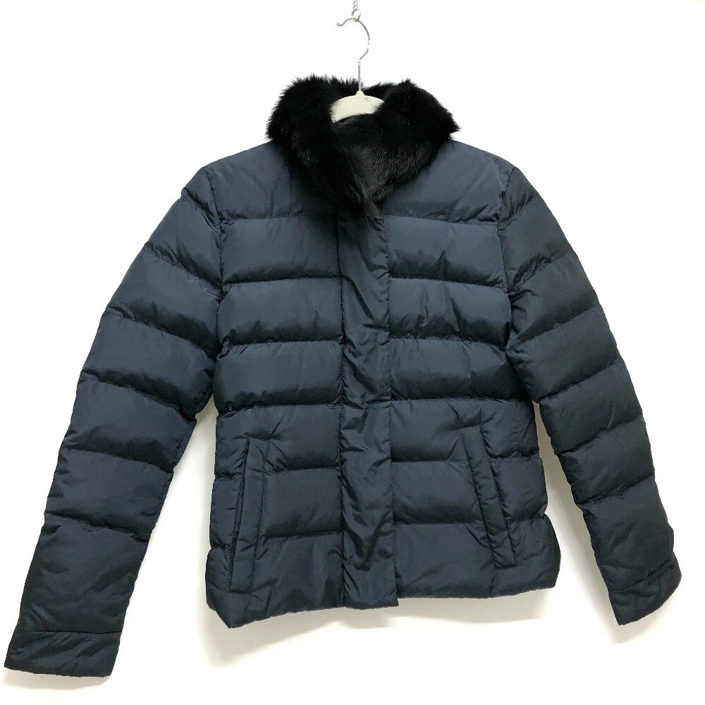 Piumino in pelliccia PRADA Nylon Navy