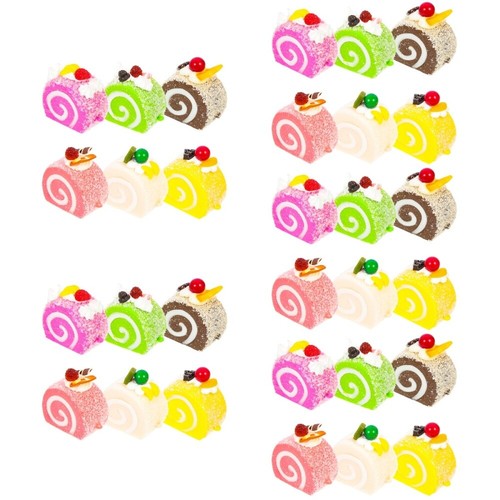 6Pcs Showcase Lovely Decorative Cake Models Swiss Roll Decors Home - 第 12/12 張圖片