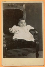Portrait of a Baby, circa 1890s Old Cabinet Card