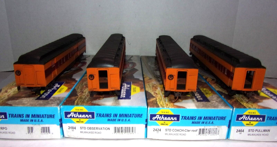 Lot of 4 Athearn HO Scale Milwaukee Road Passenger Cars in Box eBay