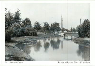 *Postcard-''Bridge On The Canal''  *Detroit's Water Works Park'' {G302-S1}