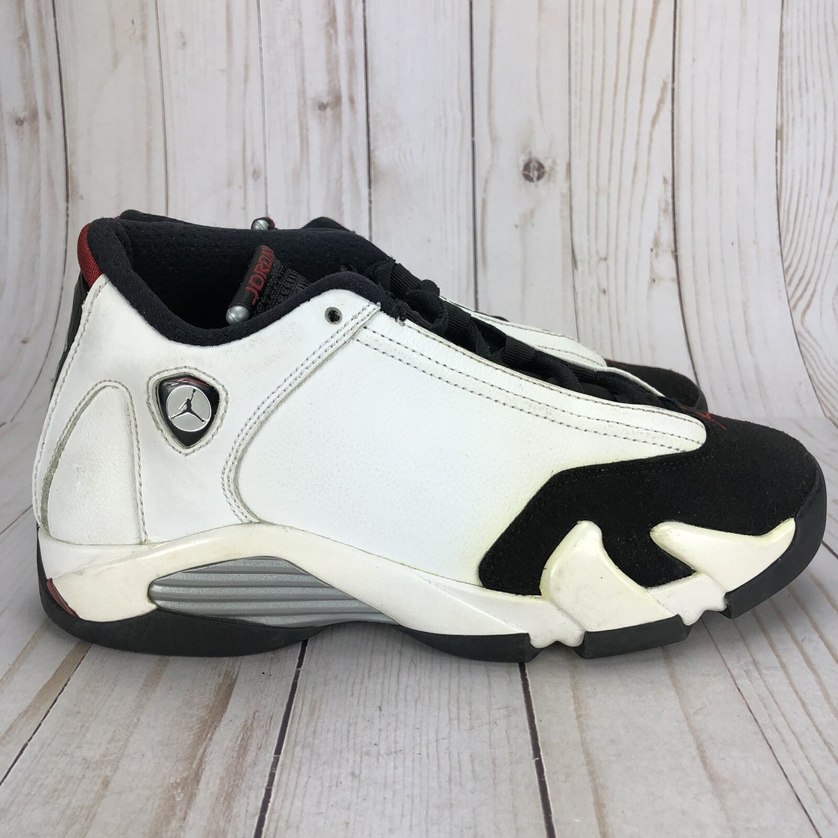 Nike Air Jordan 14 Retro Shoes Sneakers GS White Black Leather