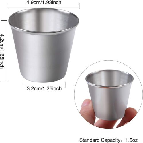 12 Pieces Stainless Steel Shot Cups Stainless Steel Shot Glass Drinking Tumbler - Picture 2 of 3