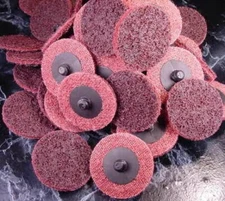 50Pc 2" Medium Roloc Scotch Brite Roll Lock Surface Sanding Disc Made in USA