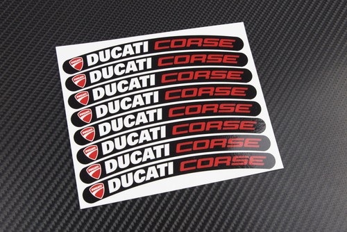 8 x Ducati Corse Nuevo Calcomanías de Rueda Llanta Pegatinas Juego 848 999 1098 1198 - Imagen 2 de 3