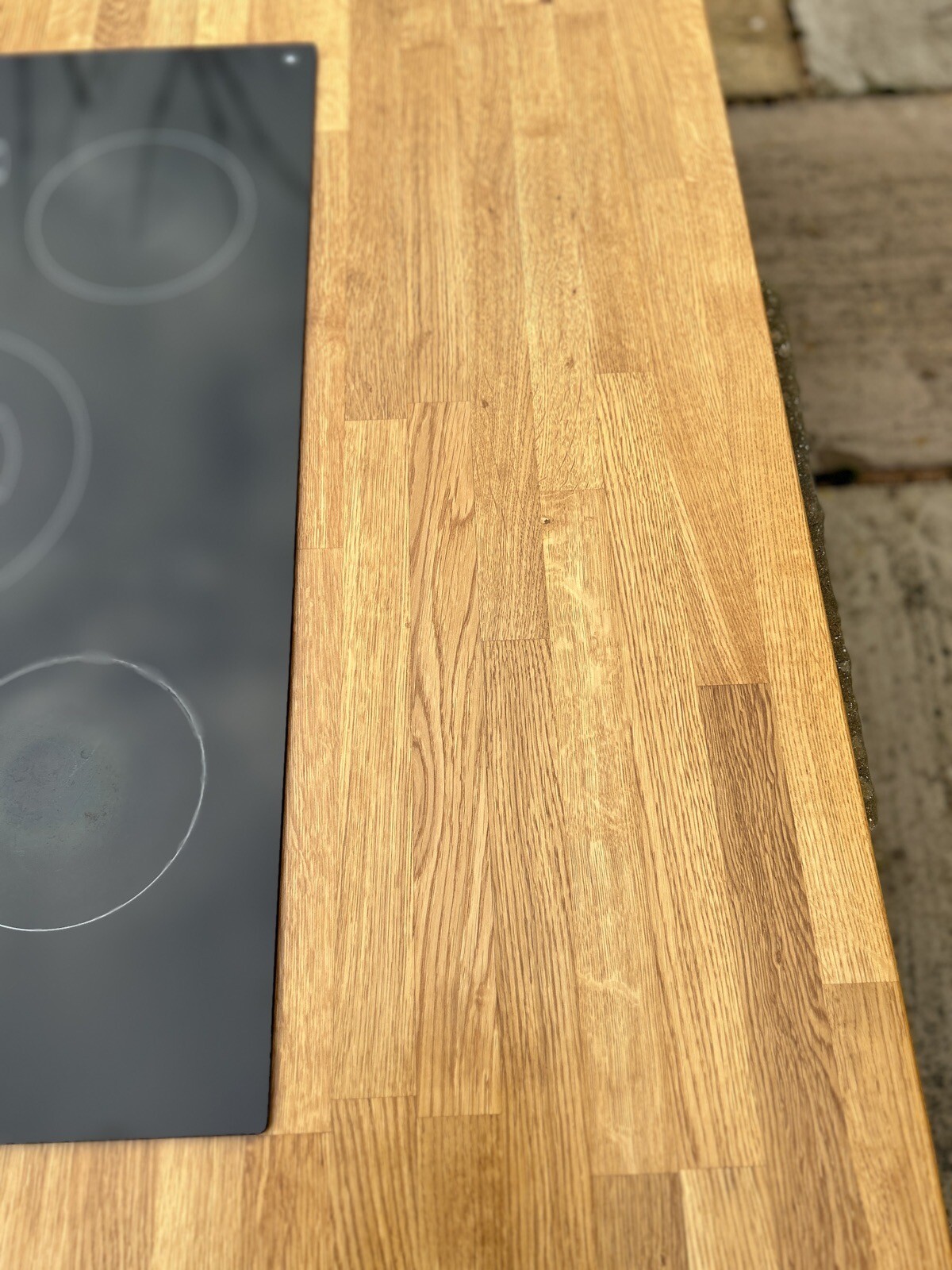 oak kitchen island worktop 154 x 90cm with Lamona 5 zone ceramic hob eBay