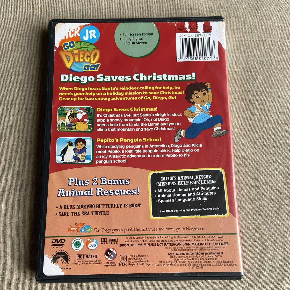Go Diego Go! Saves Christmas (DVD 4 Eps.) Nick Jr. Spanish Music