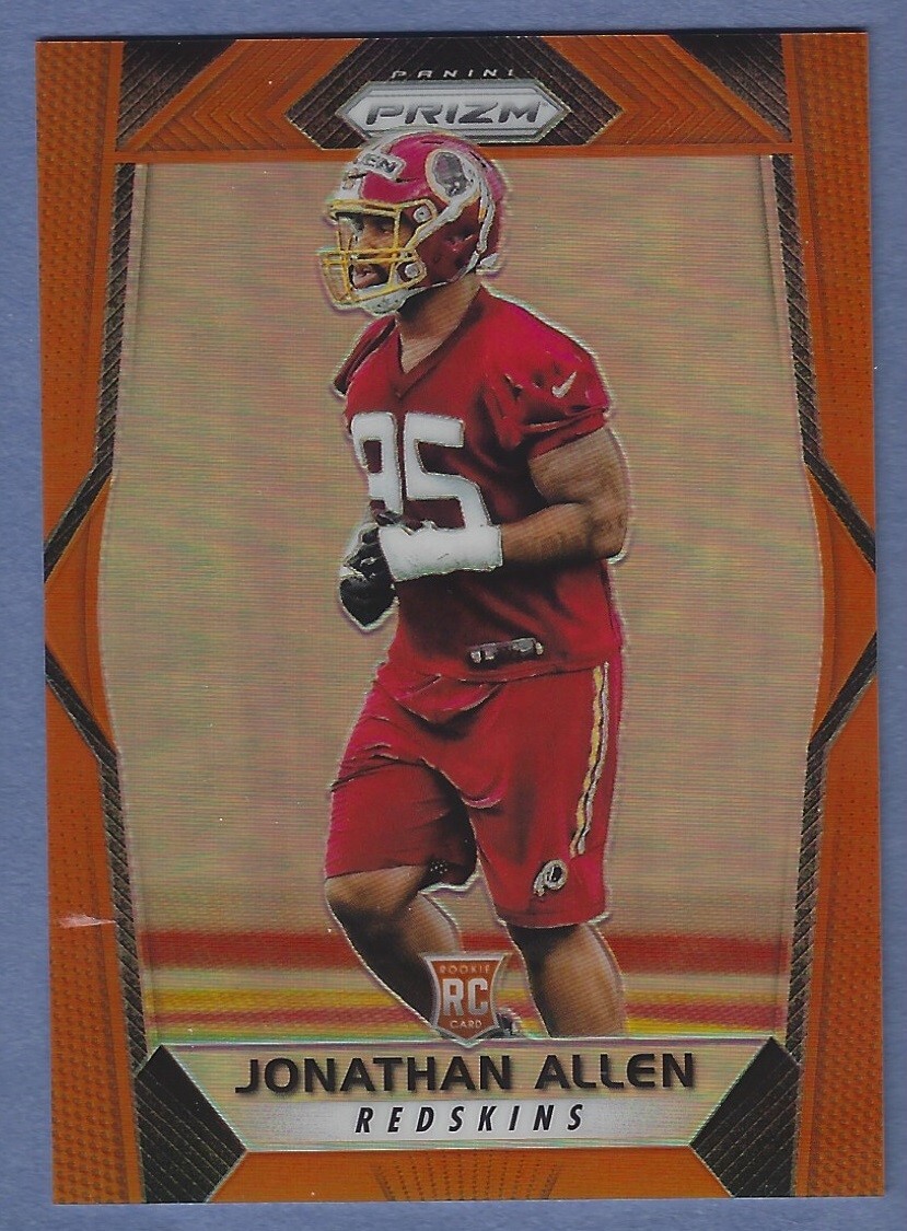 2017 Panini Prizm Prizms Orange #224 Jonathan Allen Rookie Redskins #/275 ExMt