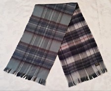 VINTAGE AUTHENTIC JEHAN DE FABREGUES PARIS PLAIDS CHECKS LONG MENS FRINGE SCARF