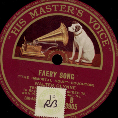 WALTER GLYNNE -Tenor- Faery Song / June Music Schellackplatte 78rpm  S4201