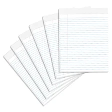 6 Pack Legal Notepads 5.5 x 8.5, Wide Ruled Perforated, 30 Sheets Each Pad USA