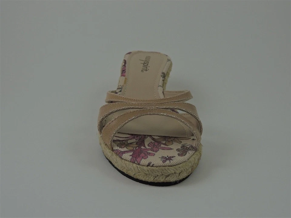Sandalias para mujer Easy Spirit Shoalv7 Slides de cuero tostado talla 8,5 M Foto 3 de 4