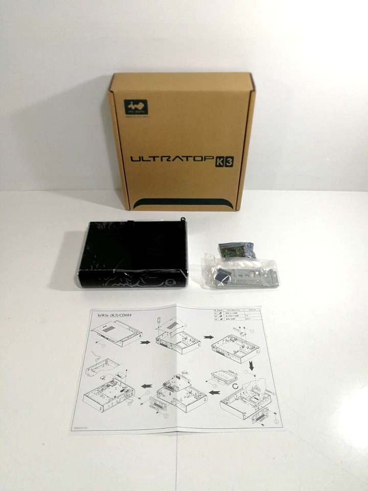 CASE PC NUC ULTRATOP K3 IN WIN COMPUTER COMPATTO SLIM CHASSIS INTEL HDMI USB SSD - Immagine 2 di 4