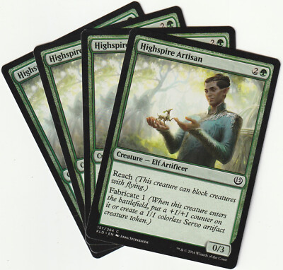   4 MAGIC The Gathering HIGHSPIRE ARTISAN Green Creature MTG PLAYSET KLD/EN 2016