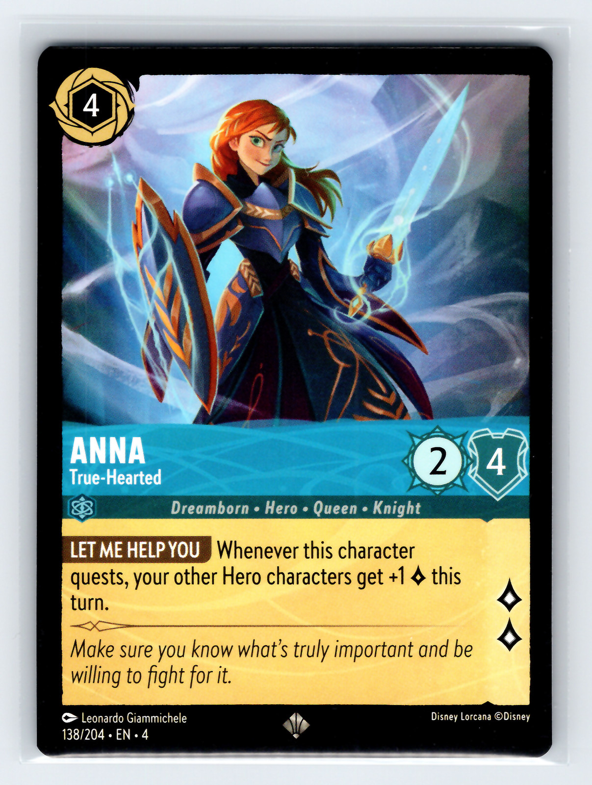 Anna - True-Hearted | Disney Lorcana Ursula's Return | 138/204 | NM | Super Rare