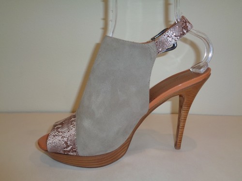 Donald J Pliner Size 10 M WAYTE Gray Smog Suede Peep Toe Heels New Womens Shoes - Picture 4 of 12