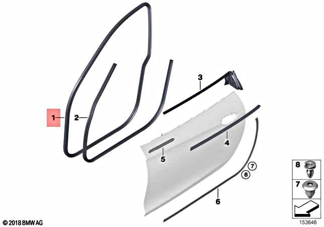 Genuine BMW E92 E92N Coupe Door Weatherstrip Right OEM 51767175784 
