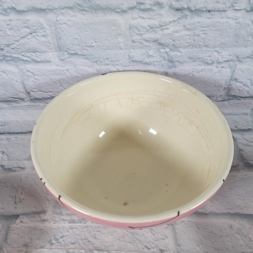Vintage Hull Pottery Pink Atomic Drizzle Mixing Bowl Set Of 3 - Picture 3 of 11