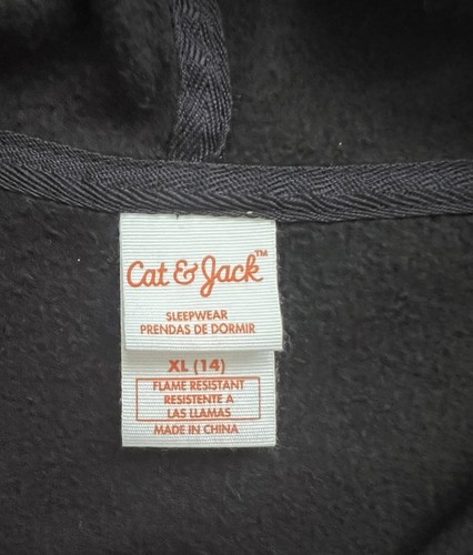 Cat & Jack Kids Glow In the Dark SKELETON  One Piece Pajamas Hoodie Soft Size XL - Picture 6 of 10