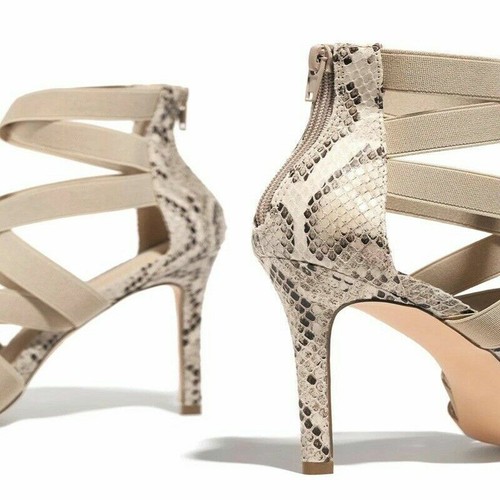 Womens Sexy High Heels Cross Strap Party Club Shoes Stiletto Toe Sandals - Imagen 9 de 25
