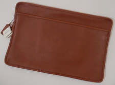 Vintage Large Leather British Tan Coach Zip P...