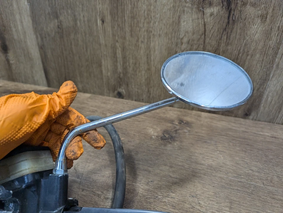 1979 Honda CM400A OEM FRONT BRAKE MASTER CYLINDER LEVER REAR SIDE VIEW MIRROR - Image 4 of 4