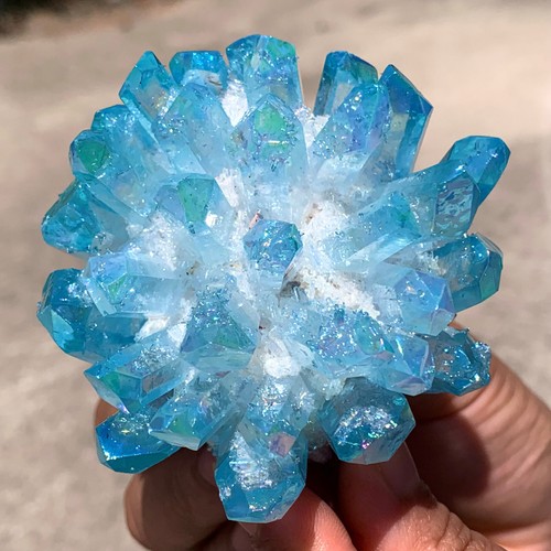 261G New find sky blue phantom quartz crystal cluster mineral sample - Picture 14 of 17