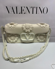Valentino LocÒ Shoulder Bag With Applique Flowers - Bnwt Ivory - Rrp$4,350 + Tax