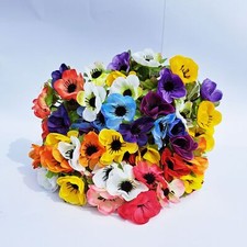 Anemone Artificial Bunch Flowers - 9 flowers - 6 Colours - Sincere NEW 