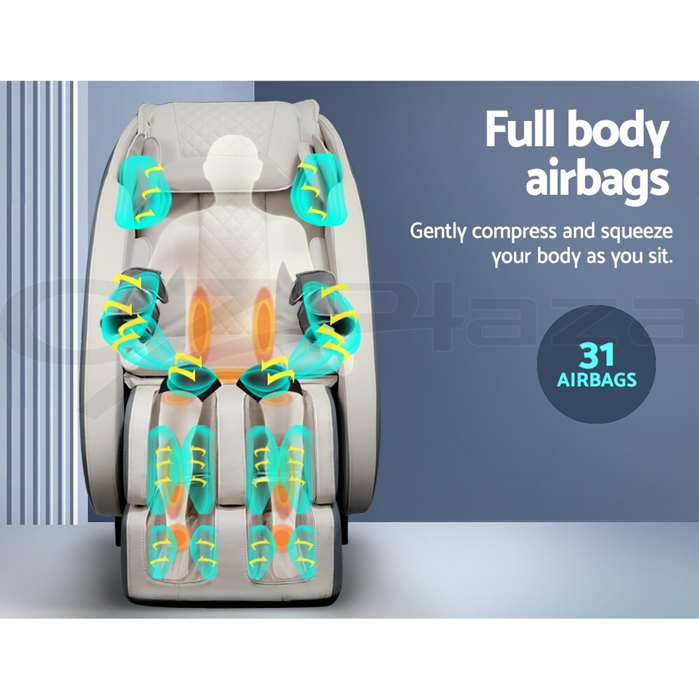 Livemor Massage Chair Electric Recliner Shiatsu Full Body Massager Grey