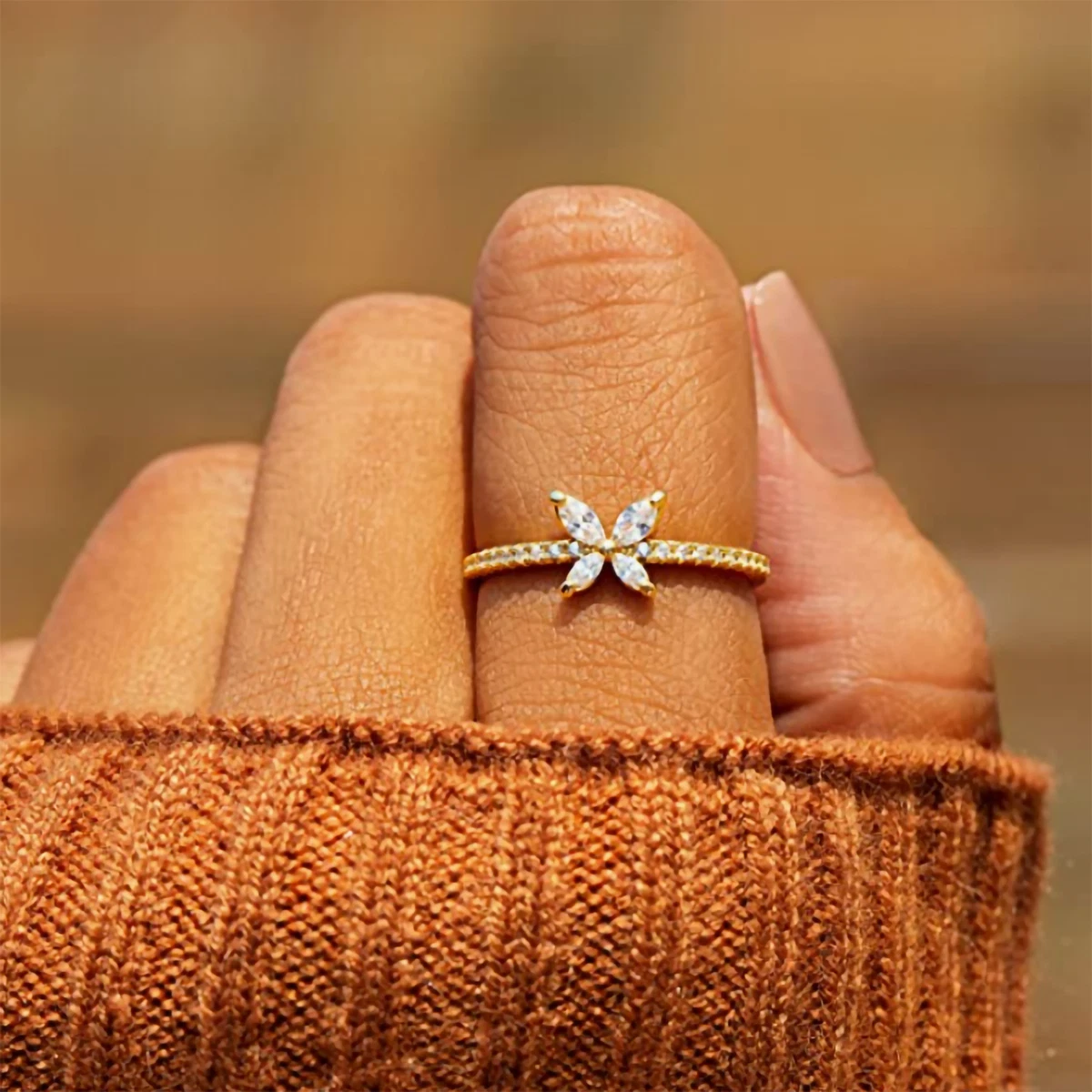 Dainty 2024 butterfly ring