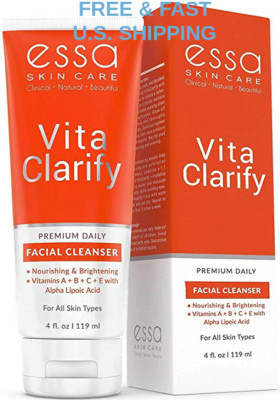 ORGANIC FACIAL Cleanser Anti-Aging Hyaluronic Acid ALA Hydrating BRIGHTENS SKIN