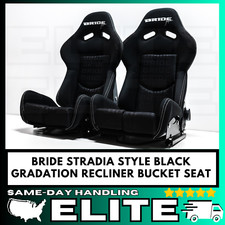 Pair Bride Seats Low Max Racing Seat Black Adjustable Backrest W Rails Us Cloth