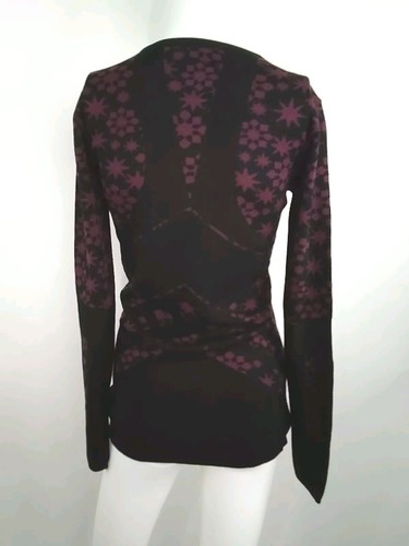 SmartWool Women Intraknit Thermal Merino Pattern Crew Eggplant Medium 16412-N95 - Picture 5 of 9