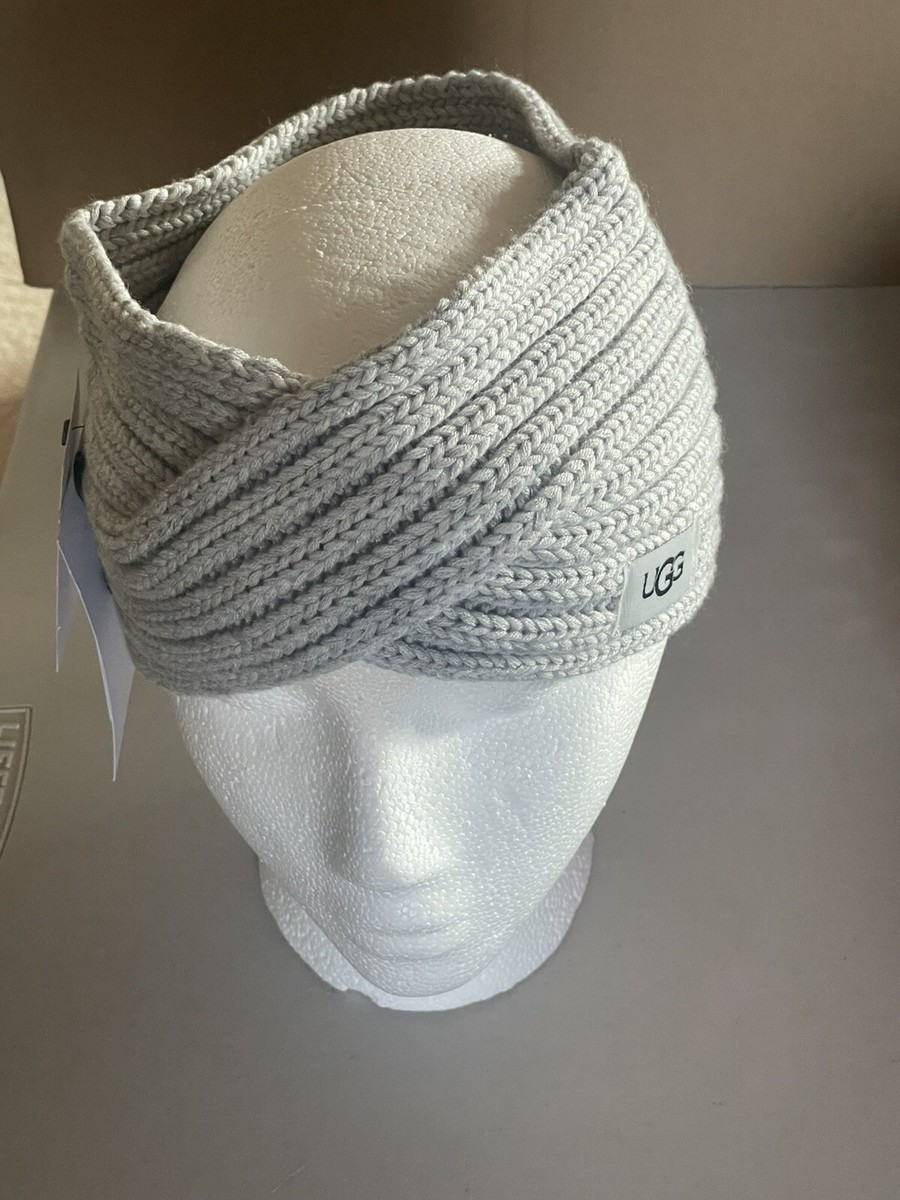 UGG TWIST CABLE KNIT HEADBAND WRAP IN GREY HEATHER ONE SIZE | eBay