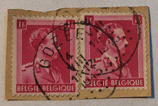 Belgium Postage ~ King Leopold III ~ Red 1F Stamp ~ Used/Posted ~ c.1930 s ~ P46