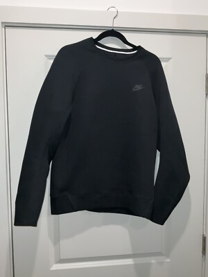 Nike Sportswear Tech Fleece Men's Crew Sweatshirt Black Size M FB7916-010