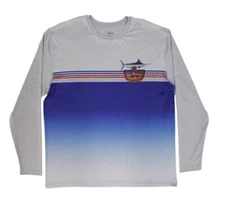 Men's Guy Harvey Southern BBQ PRO UVX Long Sleeve Shirt Marlin Fishing Large
