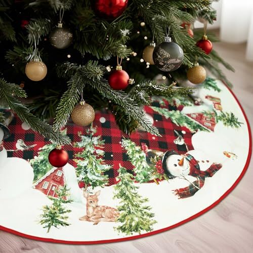 Peace Love Merry Christmas Tree Rock Kragen 48 Inch Santa 48x48 inch rot - Bild 1 von 6