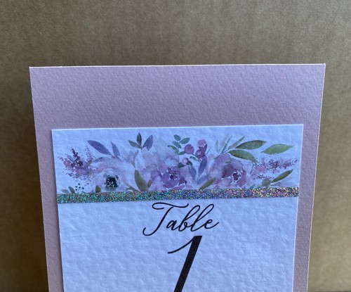Mauve flores brillo NÚMEROS DE MESA tarjetas damson púrpura boda decoración de asientos - Imagen 6 de 13