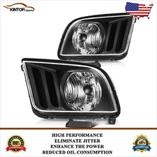 Headlights Assembly Pair For 2005-09 Ford Mustang Replacement Driver+Passenger
