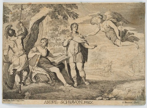 BRENNER (*1708) nach SCHIAVONE (*1510), Ruhm des antiken Dichters, KSt. - Picture 2 of 4
